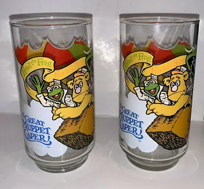 Lot Of 2 Vintage  MCDONALDS THE GREAT MUPPETS CAPER GLASSES 1981 • $9.99