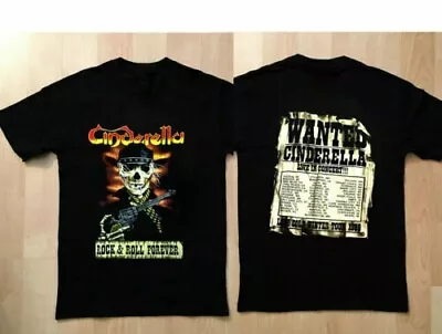 Hot!!! Vintage Cinderella 1989 Long Cold Winter Tour Black Unisex T-shirt S-5xl • $23.99