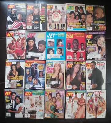 (20) JET MAGAZINES Tupac Aaliyah MJ Mariah Vanity Janet Vintage Jet Magazine Lot • $298.16