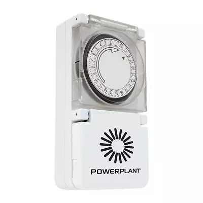 PowerPlant Heavy Duty 24 Hour 15 Min Hydroponic Grow Light Tent Timer 600w Plug • £9.99