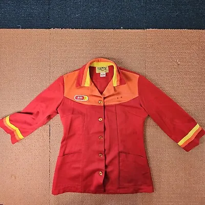 Vintage A&P Grocery Fast Food Worker Uniform Small Red American Golden Eagle N6b • $89.99