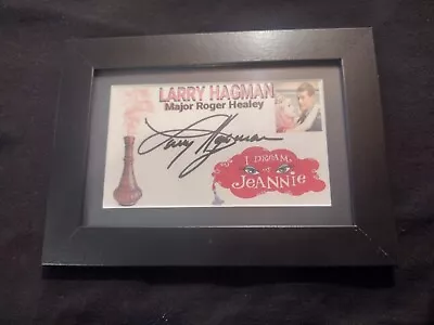 I Dream Of Jeannie (larry Hagman) Signed 3x5 Photo Card In 5x7 Black Frame • $34.99