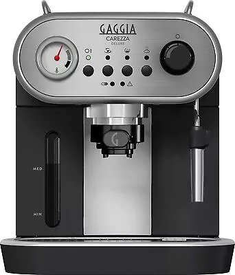 Gaggia Carezza Deluxe | Manual Espresso Coffee Machine Maker Black & Silver • £279