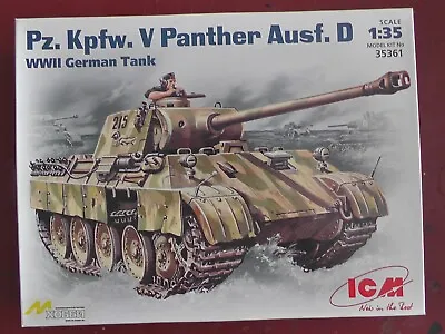 1/35 Th Scale ICM Panther Ausf D Pz Kpfw V- German WW2 Medium Tank. Complete. • £20