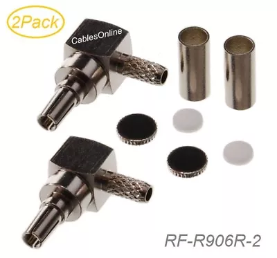 2-Pack CRC9 Male Right-Angle Connector For RG316174178 Coax Cable RF-R906R-2 • $4.98