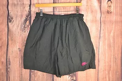 Vintage Nike Men's Size Large Black Mesh Lined Swim Trunks Shorts L • $18.52