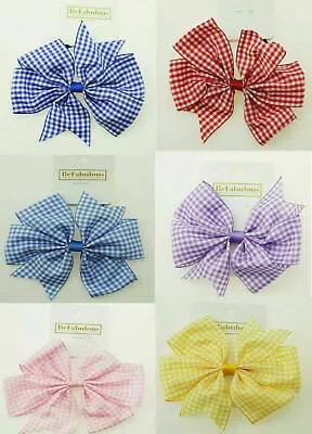 Girls School Hair Accessories Gingham Hair Clips Bobbles Alice Band Cheerleader • £3.99