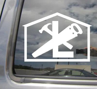 Carpenter - Carpentry Hammer Saw Square Handyman Car Vinyl Decal Sticker 10595 • $4.99