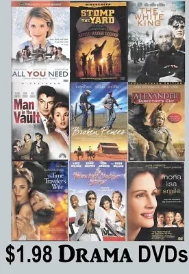 $1.98 DRAMA DVDs - Discs Only - Shipping Discount For Added Purchases In Cart • $1.98