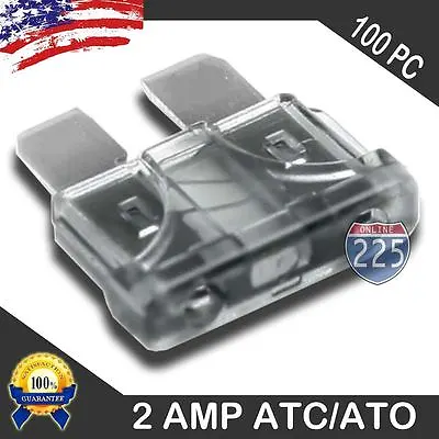 100 Pack 2 AMP ATC/ATO STANDARD Regular FUSE BLADE 2A CAR TRUCK BOAT MARINE RV • $10.95
