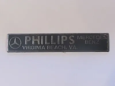 Vintage Phillips Mercedes Benz Virginia Beach VA Metal Dealer Badge Emblem Tag • $49