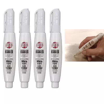 4 X Squeeze Paint Pen Metal Tip White Marker Steel Multi Surface Writer Marking • $26.98