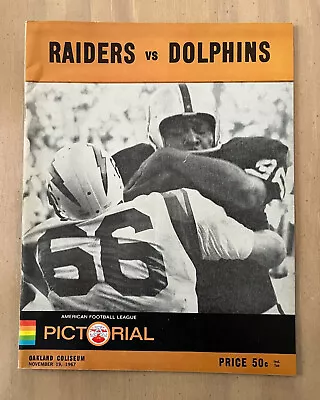 Vintage 1967 Afl Miami Dolphins @ Oakland Raiders Football Program - Nov 19 • $39