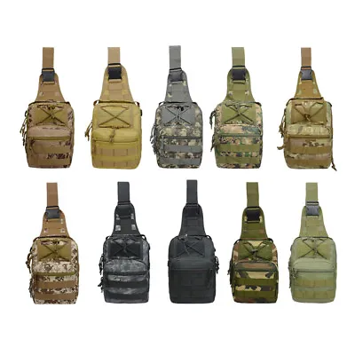 Outdoor Tactical Sling Bag Military MOLLE Crossbody Pack Chest Shoulder Backpack • $13.60