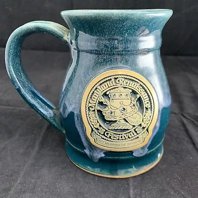 Maryland Renaissance Festival Beer Tankard 2000 Mug Art Pottery USA Drip Glaze • $16.19