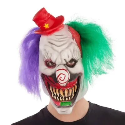 Deluxe Killer Clown Mask EVIL SWIRL NOSE & Hat Fancy Dress Costume Halloween • $83.66