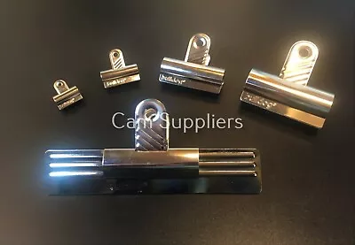 £0.99 • Buy Original Bulldog Silver Metal Grip Clip Letters Binder Paper Strong Clips Chrome