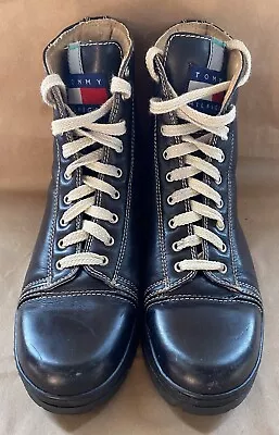 Tommy Hilfiger Men' Vintage Combat Boots In Black Size 11M • $49