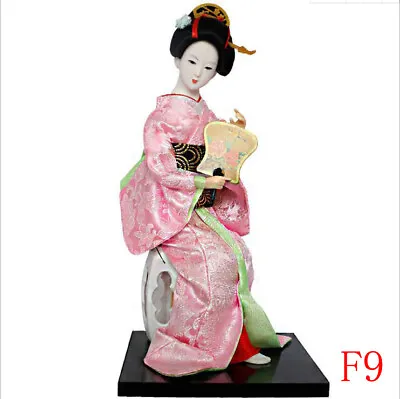 30cm 12  Japanese Brocade Kimono Kabuki Doll Geisha Figurine Statue Decor F9 • $16.96