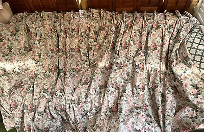 £90 • Buy SANDERSON Curtains PAIR W220cm D160cm Heavily Pinch Pleat Chelsea Roses Floral