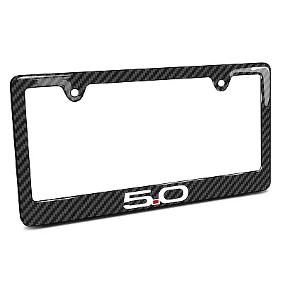 Ford Mustang 5.0 Black Carbon Fiber Look ABS Plastic License Plate Frame • $27.99