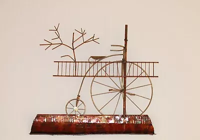 $50 • Buy Enesco Imports Hong Kong Brutalist Copper Bicycle Sculpture MCM