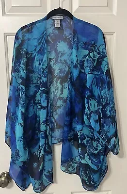 Maggie Barnes Catherines  Plus 3X ~3/4 Sleeve Tunic Blouse Top Cover Up Sheer • $22.95