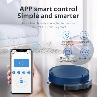 3 IN 1 Robot Vacuum Cleaner Sweep Wet Mopping Carpet Floors Smart APP WIFI WHITE • $158.60