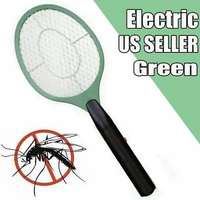 Electric High-voltage Fly Swatter Mosquito Racket Bug Zapper Killer Green USA • $7.34