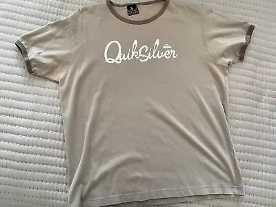 Quicksilver T Shirt Khaki Colour Size Large • £1.99