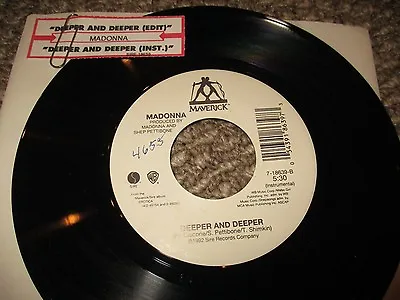 Madonna 'Deeper & Deeper Jukebox 45 (edit) (Inst.) W/Ticket • $1.97