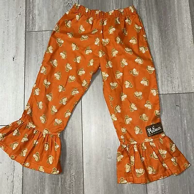 Matilda Jane Size 6 Girls Ruffle Bottom Pants Orange With Squirrels • $10