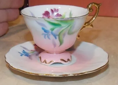 Vintage Takiro Miniature Child Teacup Saucer Set Flower Porcelain Japan • $4.99