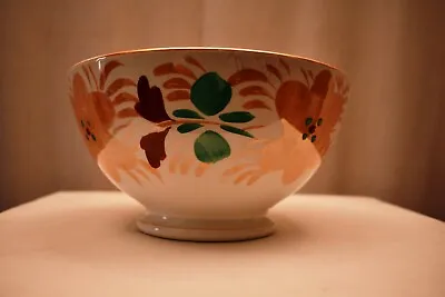 Antique Dutch Pottery Bowl Petrus & Regout Maastricht Holland Gilt Floral Old 28 • $116.22