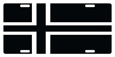 Iceland Flag License Plate Emblem Black And White Version • $13.41