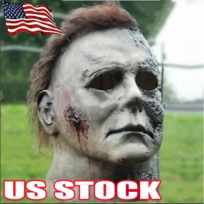 Michael Myers Mask Halloween Cosplay Scary Props Latex Full Head One Size US • $17.99