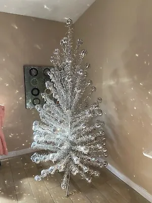 Vintage 6.5 Ft. Pom Aluminum Christmas Tree 121 Branches W/paper Sleeves • $800