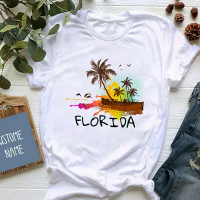 $14.99 • Buy Florida Beach Vacation Tshirt Art Shirt For Ocean Lovers Women T-Shirt