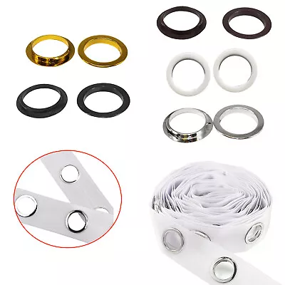 1-10M Curtain Header Heading Tape With Rings 40mm Plastic Eyelets Curtain Repair • £9.79