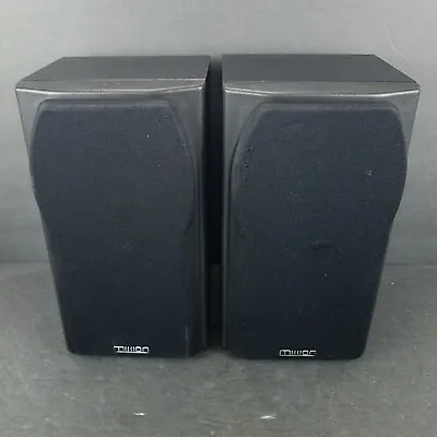 Vintage Mission Bookshelf Speakers 25-75W Black 7x7x12.5  Made In England • $119.99