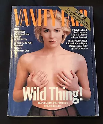 April 1993 Sharon Stone Cover VANITY FAIR Magazine Very Good Condition • $15