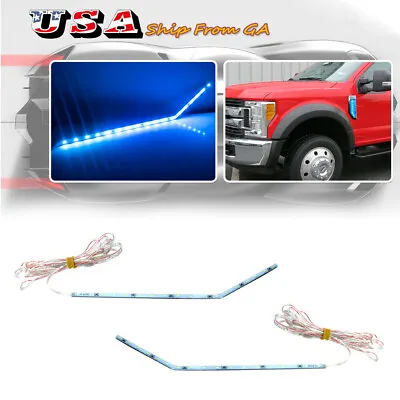 Ice Blue Side Fender Emblem Glowing Strip Lights For F250 F350 F450 Super Duty • $19.99