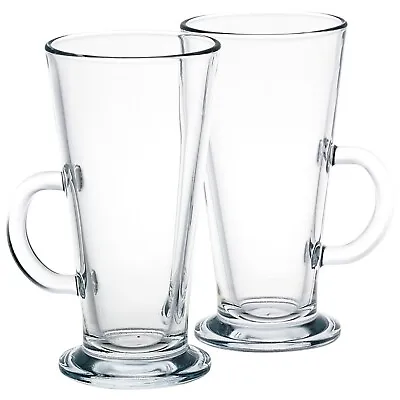 2/4/6 X 260ml Clear Glass Tall Hot Chocolate Coffee Latte Mugs Glasses Tumblers • £7.99
