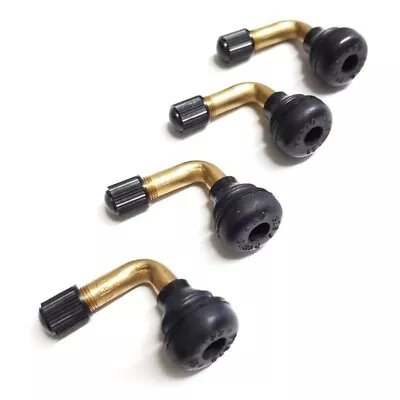 4x Bent Valve Stems Brass Metal Angle 90 Degree Side Tire Wheel Car Motorcycle • $2.95