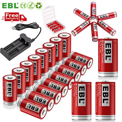 EBL Li-ion Batteries Lot 2/4 Slot USB Charger For Flashlight Solar Garden Light • $10.39