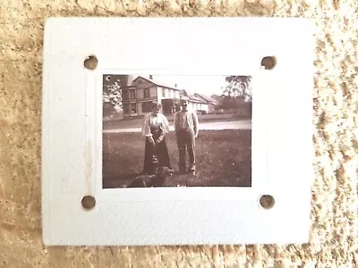 A WOMANMAN AND THE DOGBOSTON.VTG 2  X 1.5  PHOTO ON CARD*MCP8 • $5.97