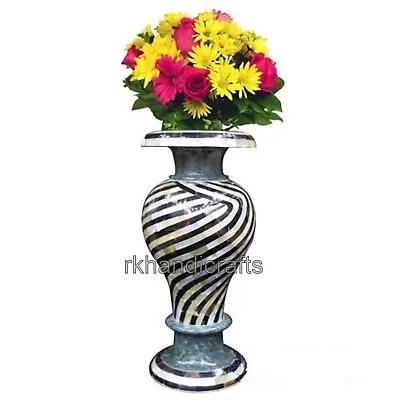 12 Inches Marble Flower Vase Handmade Decorative Flower Pot With Luxurious Look • $449.25