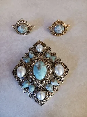 Sarah Coventry Earrings Brooch Set Vintage 1960s Set With Box • $125