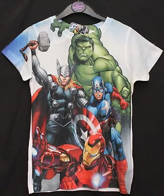 £5.91 • Buy MARVEL AVENGERS Boys Short-Sleeved White T-Shirt Sizes 6-10 Years