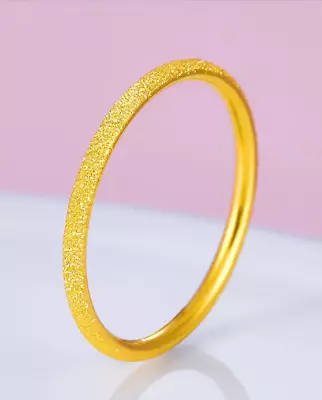 1Pcs Pure 24K Yellow Gold 999 Ring Men Women Lucky Satin Ring US 5-9 0.75-1g • $113.71